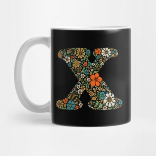 Hippie Floral Letter X Mug